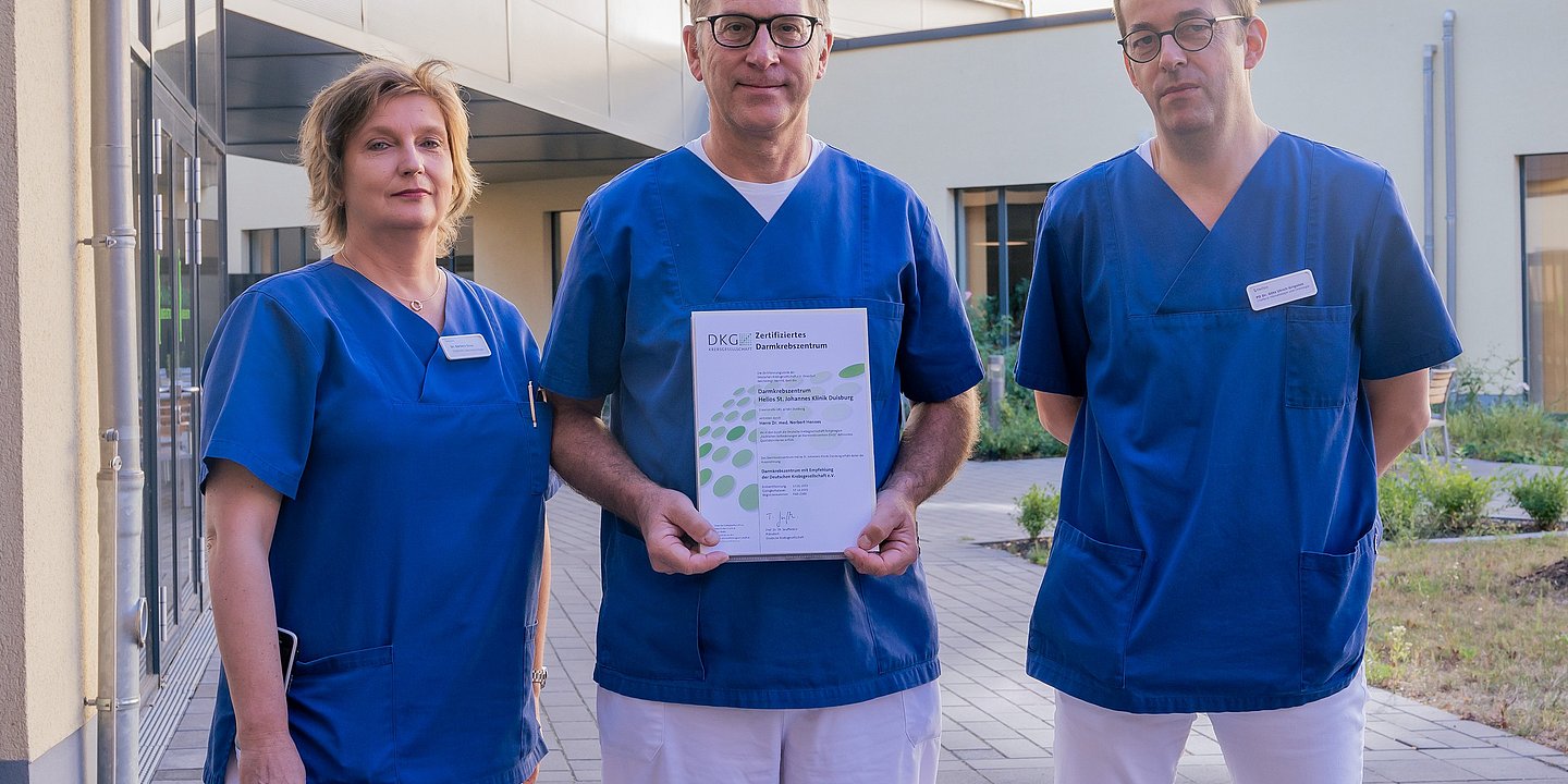 Helios Hospital Duisburg: Colorectal Cancer Center receives highest award
