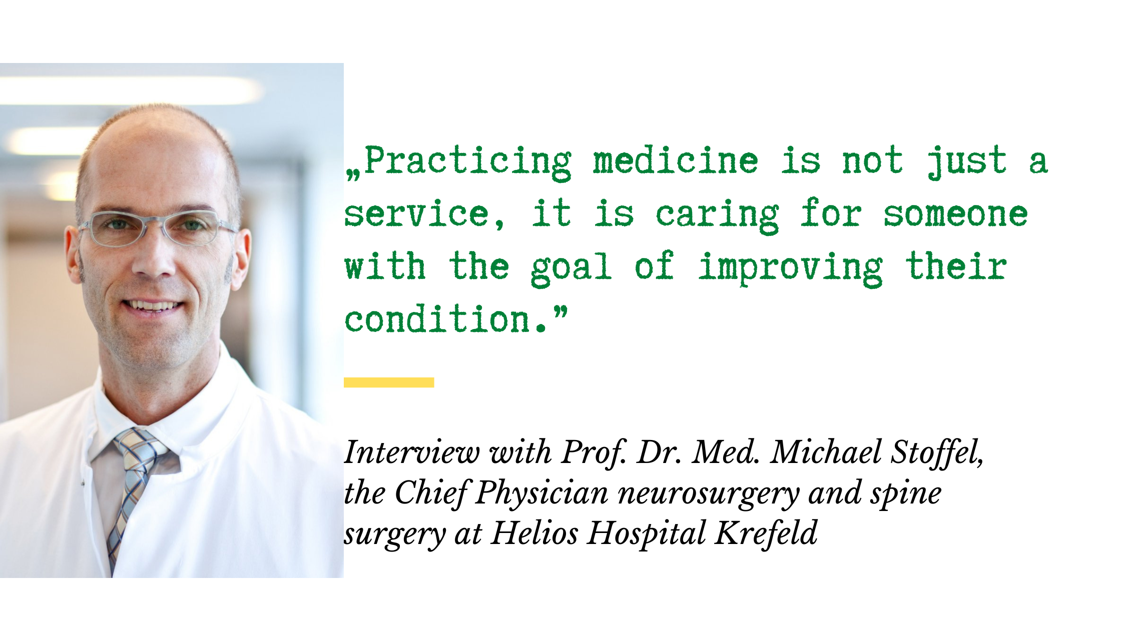 Neurosurgery and Spine Surgery in Krefeld - an interview with Prof. Dr. med. Michael Stoffel